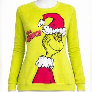 Dr. Seuss Grinch Lime Green and Red Sweatshirt NWOT